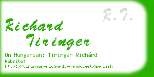 richard tiringer business card