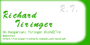 richard tiringer business card